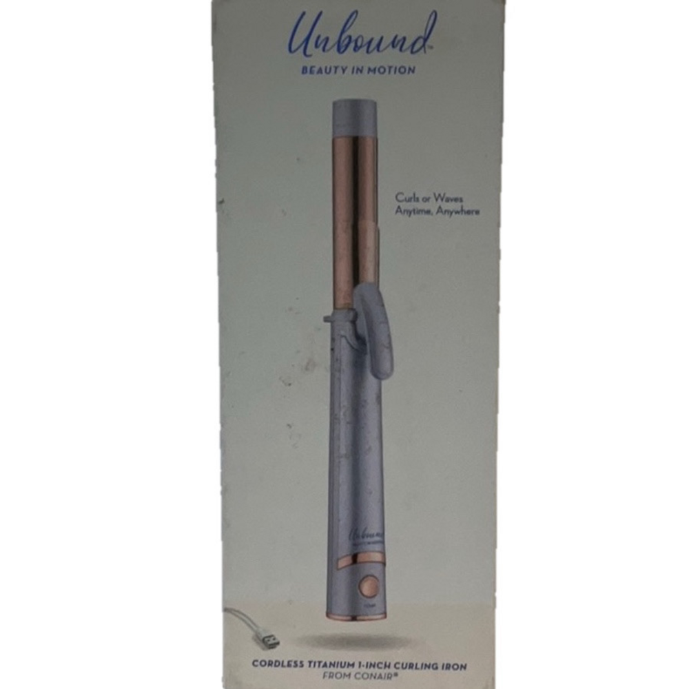 NEW CONAIR Unbound Cordless Curling Iron - Gray and Rose Gold
